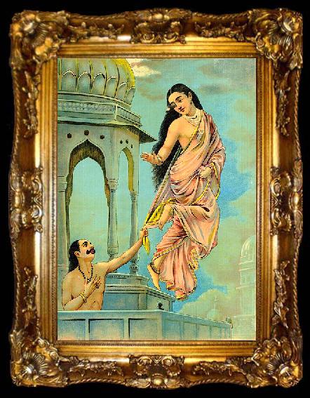 framed  Raja Ravi Varma Urvashi and pururavas, ta009-2
